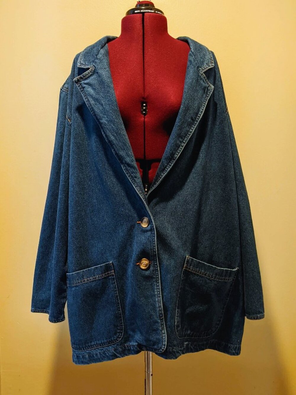Vintage Gitano Denim Blazer Jacket – Women’s 22W Oversized 90s Jean Coat